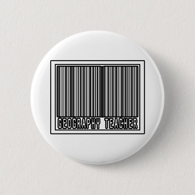 Barcode Geography Teacher 2 Inch Round Button (Front)