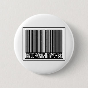 Barcode Geography Teacher 2 Inch Round Button