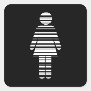 barcode girl square sticker