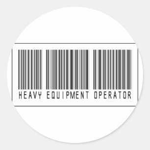 Barcode Heavy Equipment Operator Classic Round Sticker