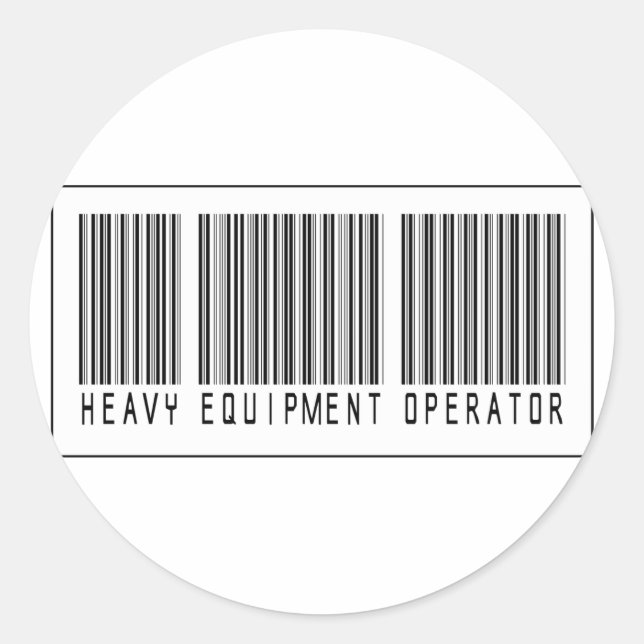 Barcode Heavy Equipment Operator Classic Round Sticker (Front)