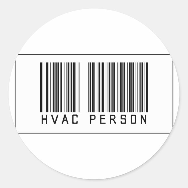 Barcode HVAC Person Classic Round Sticker (Front)