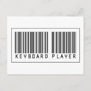 Barcode Keyboard Player Postcard