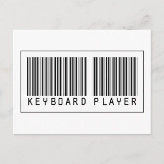 Barcode Keyboard Player Postcard