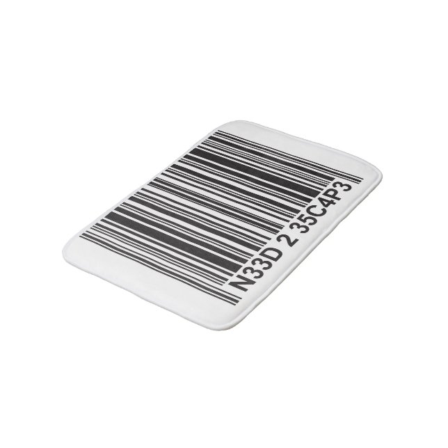 Barcode Leetspeak - Need to Escape Bath Mat (Angled)
