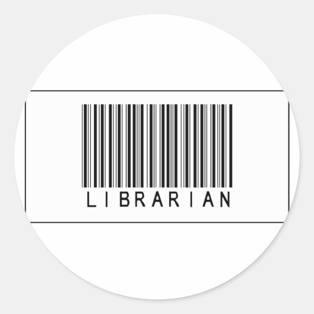 Barcode Librarian Classic Round Sticker (Front)