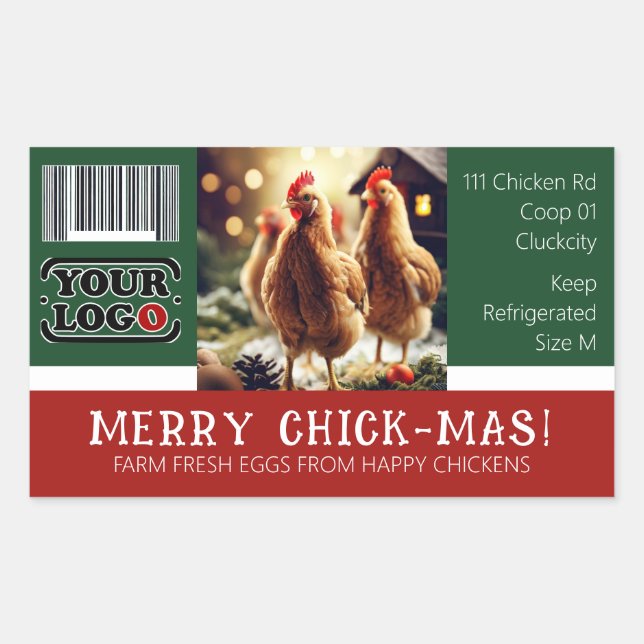 Barcode Logo Christmas Fun Quote Egg Carton Chicks Sticker (Front)