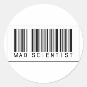 Barcode Mad Scientist Classic Round Sticker