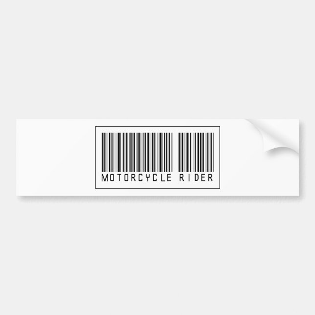 Barcode Motorcycle Rider Bumper Sticker (Front)