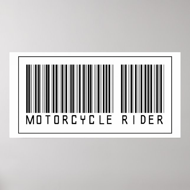 Barcode Motorcycle Rider Poster (Front)