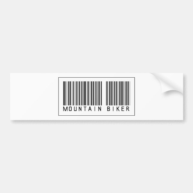 Barcode Mountain Biker Bumper Sticker (Front)
