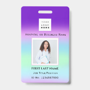 Barcode Photo Nurse Doctor Health Color Therapist Badge