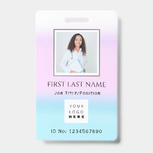 Barcode Photo Surgical Nurse Doctor Health Care Badge