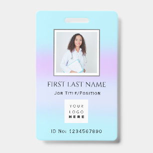 Barcode Photo Therapist  Nurse Doctor Health Aid Badge