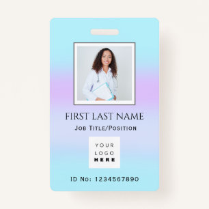 Barcode Photo Therapist  Nurse Doctor Health Aid Badge