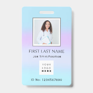 Barcode Photo Therapist  Nurse Doctor Health Care Badge