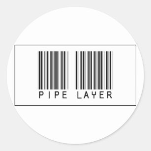 Barcode Pipe Layer Classic Round Sticker