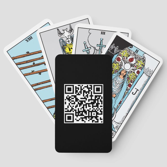 Barcode QR Code Upload Logo Template Custom Tarot Playing Cards (Back)