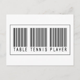 Barcode Table Tennis Player Postcard