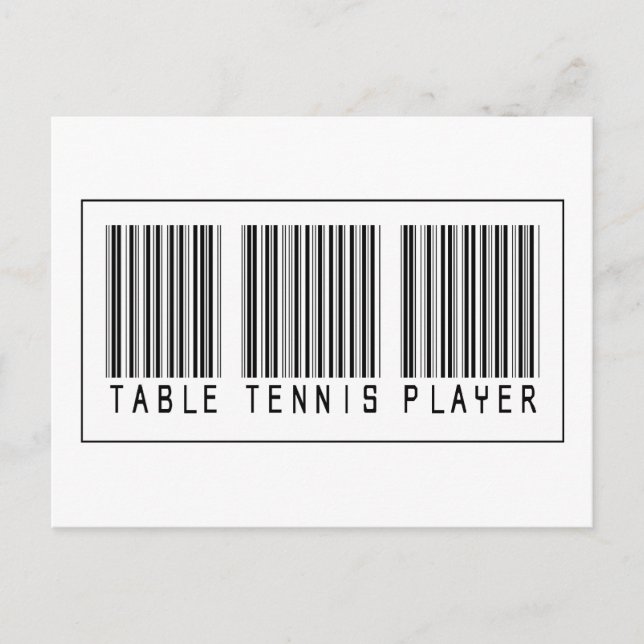 Barcode Table Tennis Player Postcard (Front)