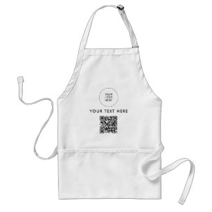 Barcode Upload Business Logo Text QR Code Template Standard Apron