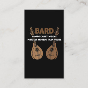 Bard D20 Dice Dungeon Dragons RPG Fantasy Gamer Business Card