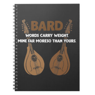 Bard D20 Dice Dungeon Dragons RPG Fantasy Gamer Notebook