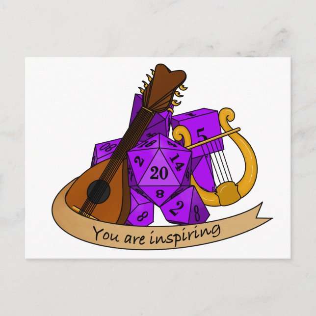 Bard Dice Design Announcement Postcard (Front)