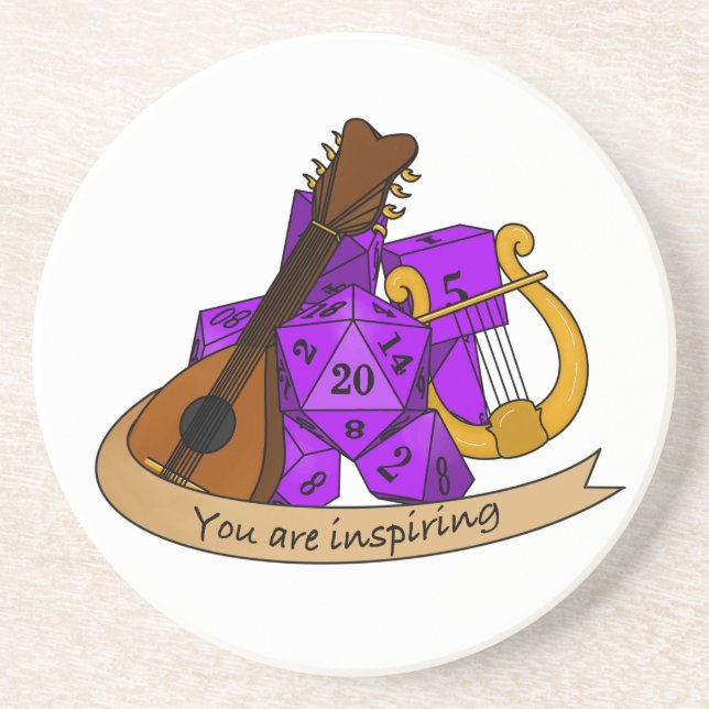 Bard Dice Design Coaster (Front)