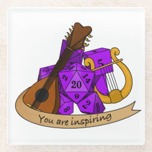 Bard Dice Design Glass Coaster