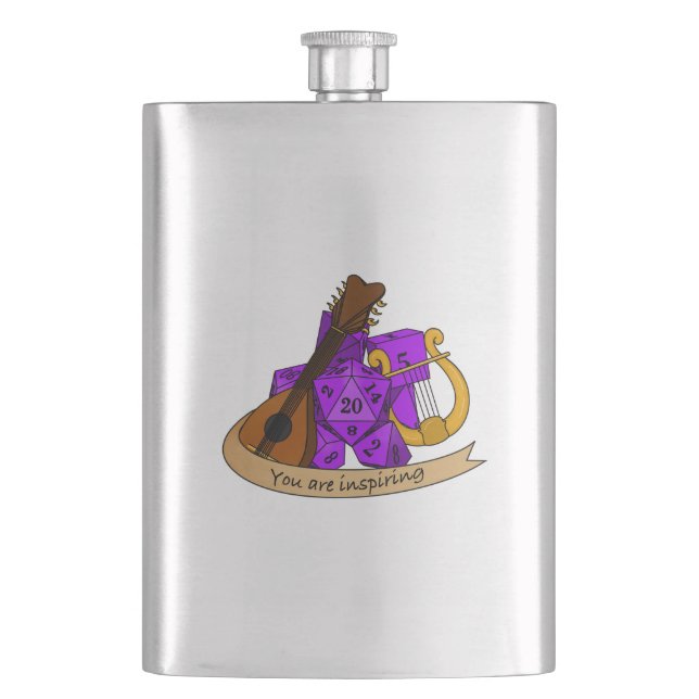 Bard Dice Design Hip Flask (Front)