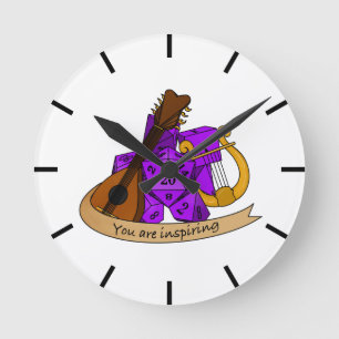 Bard Dice Design Round Clock