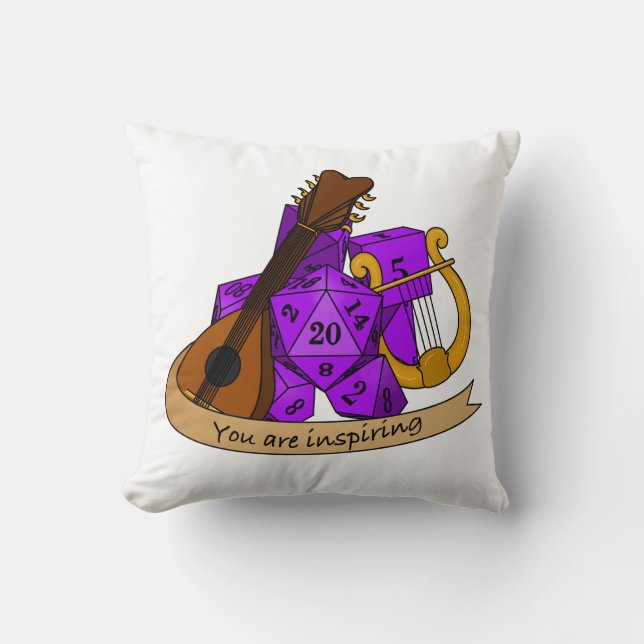 Bard Dice Design Throw Pillow (Front)