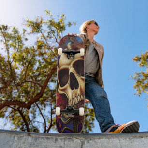 Bare Bone Skull Skateboard