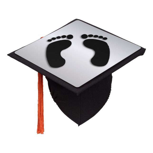 Bare Feet Prints Graduation Cap Topper (Angled)