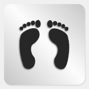 Bare Feet Prints Square Sticker