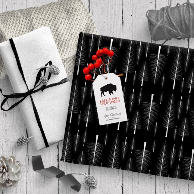 Bare Fir Trees White on Any Colour ID877  Wrapping Paper (Creator Uploaded)