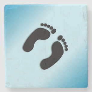 Bare Footprints Blue Stone Coaster