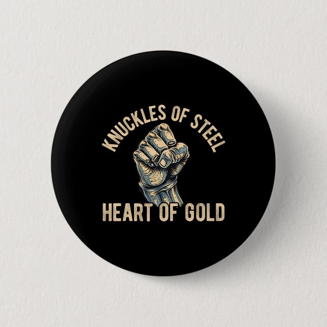 Bare Knuckle Boxing Men Fist Fighting Knuckle Figh 2 Inch Round Button (Front)
