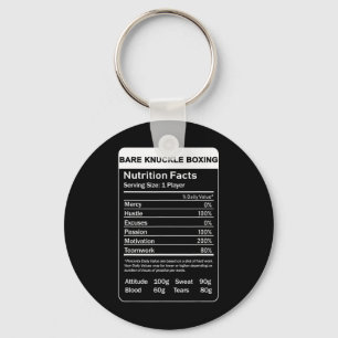 Bare Knuckle Boxing Nutrition Facts  Keychain
