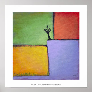 Bare tree colourful art all seasons modern poster