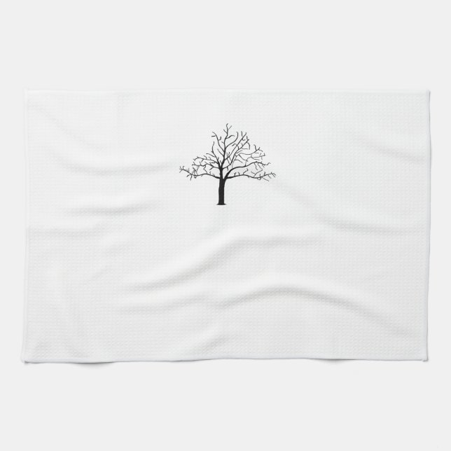 Bare Tree Design Kitchen Towel (Horizontal)