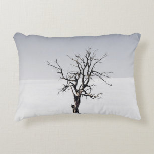 BARE TREE IN THE MIDDLE OF SNOW ACCENT PILLOW