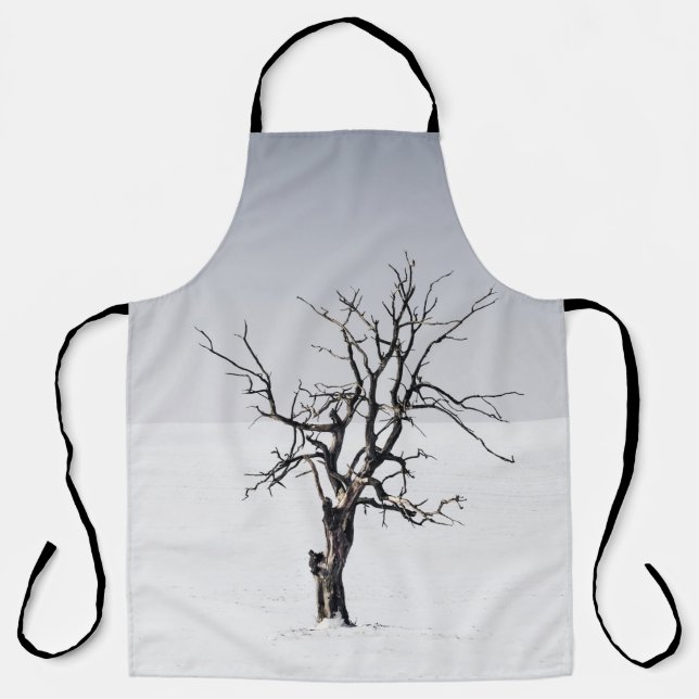 BARE TREE IN THE MIDDLE OF SNOW APRON (Front)