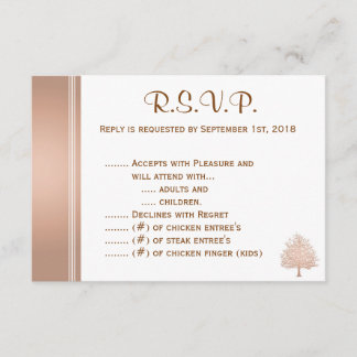 Bare Tree on Nude R.S.V.P. RSVP Card