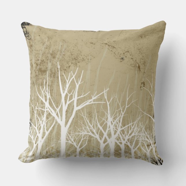 Bare Winter Trees Throw Pillow (Front)