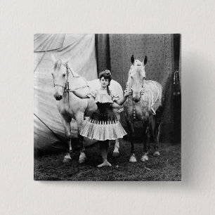 Bareback Girl: 1904 2 Inch Square Button