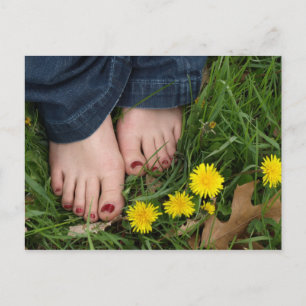 barefeet in the grass postcard