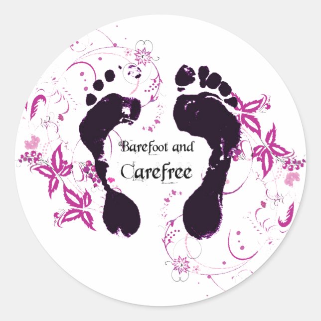 Barefoot and Carefree Classic Round Sticker (Front)