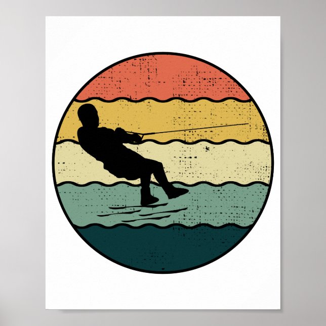 Barefoot Barefooting skiing Water sport Motorboat  Poster (Front)